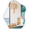 Muzilife Grande specchio da parete asimmetrico senza cornice con pannello posteriore in MDF da 45 x 56 cm - Specchio cosmetico da tavolo per soggiorno, camera da letto, bagno, corridoio, ingresso