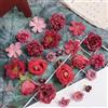 HNLMZ Fiori Finti Artificiali Teste,24 Pezzi Fiore Decorativo Multicolore Simulazione,Mini Fiori Finti Seta,Teste di Fiori Artificiali Decorazioni per Decorazioni da Giardino, Matrimoni e Feste(Rosso)