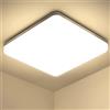 OUILA Plafoniera LED Soffitto Quadrata 20W, Lampada da Soffitto LED Moderno 4000K 2000LM Plafoniera Bagno IP44 Impermeabile Plafoniere da Ufficio Luce Soffitto per Camera da Letto Cucina Soggiorno Balcone