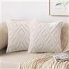 HENGBIRD divano Set di 2 cuscino copricuscino 40x40 beige peluche decorativi per divano camera da letto