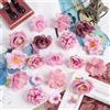 HNLMZ Fiori Finti Artificiali Teste,24 Pezzi Fiore Decorativo Multicolore Simulazione,Mini Fiori Finti Seta,Teste di Fiori Artificiali Decorazioni per Decorazioni da Giardino, Matrimoni e Feste(Rosa Rossa)