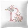 Inception Pro Infinite Federa per cuscino 45x45 cm lettera B iniziale alfabeto nome rose fiori colore bianco decorativa divano letto camera casa arredo regalo elegante romantico personalizzato