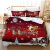 CXYXHW - Set di biancheria da letto natalizia, 3 pezzi, motivo: Babbo Natale, copripiumino e federa con chiusura lampo (E, 135 x 200 cm)