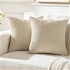 Aisybaklyn Fodera Cuscino 50x50 Beige Morbido Velluto a Coste Copricuscini Divano Moderno Lusso Set di 2 Quadrato Federe Cuscini Divano per Auto Ufficio Area di Sosta Divano Sedia Decorazione