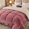 RRNAR Piumino Matrimoniale Invernale Caldo Piumone, Trapunta Invernale in Lana di Agnello, Coperta Matrimoniale Queen Size Singola Doppia Cashmere, Lavabile in Lavatrice,C,180x220cm(3kg)