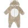 Chicco Tutina Piumino Imbottito Neonato 1 Mese - 50 cm Tortora con Pelliccia