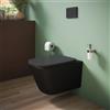 Parama Vaso sospeso rimless in ceramica nero opaco con sedile soft-close | Kyoto