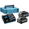 Makita Kit energy XGT - Caricabatterie rapido XGT da 40Vmax due batterie da 4,0 Ah in valigetta Makpac (191J97-1)