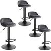 EUGAD Sgabelli da Cucina in Velluto con Poggiapiedi Sgabelli da Bar Moderni per Bancone Penisola Sedie Alte Girevoli Altezza Seduta Regolabile 61-82cm, Grigio scuro 4 Pezzi 0823BY-4