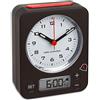 TFA Dostmann Sveglia radiocontrollata Combo, 60.1511.01.05, digitale e analogica, con funzione snooze, Illuminazione, rossa-nera