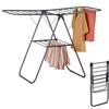 Relaxdays Stendino Pieghevole con Ali, 2 Livelli Stendibiancheria, HLP 93x136x58 cm, Stendi Biancheria, in Ferro, Grigio