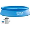 Intex 28122NP - Piscina Fuori Terra Easy Set Rotonda, Pompa Filtro 1250 L/h, 3853 L, PVC, Azzurro, 305x76 cm