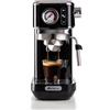 Ariete 1381 Macchina da caffè con manometro, compatibile con caffè in polvere e cialde ESE, 1300 W, Capacità 1,1 L, 15 bar di pressione, Filtro ½ tazze, Dispositivo Cappuccino, Nero
