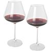 Set da 2 bicchieri da vino in vetro Rosso personalizzate o neutre