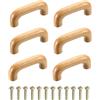 QUARKZMAN Maniglie in Legno per Cassetto 64mm/2.52 - Set 6pz con Vite per Cucina Armadi Cassettiere Mobili