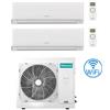 Hisense Climatizzatore Condizionatore Inverter Hisense Energy Ultra Ecosense Wifi R32 Dual Split 12000 + 18000 BTU con U.E. 3AMW52U4RJC Classe A++/A+