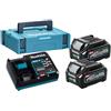 Makita Kit energy XGT - Caricabatterie doppio rapido XGT da 40Vmax e due batterie da 2.5 Ah in valigetta Makpac (191J81-6)