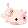 shownicer - Peluche Kawaii a forma di mucca, cuscino di peluche, giocattolo, cuscino in peluche, mucca da latte, cuscino regalo per bambini ragazze di 12+ anni (rosa chiaro, 30 cm)