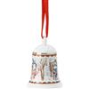 Hutschenreuther - Campana natalizia,collezione 2021, dimensioni: 7 cm, in porcellana, multicolore, Natale