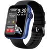 SMARTY2.0 SMARTY 2.0 - Orologio da polso in silicone, crono, foto, frequenza cardiaca, pressione sanguigna, tracciato del percorso - Blu - Compatibile con Android e iOS - IP68