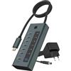 ICY BOX USB 3.2 Gen 2 (3.1 Gen 2) Type-C 10000 Mbit/s, IB-HUB1477-C31