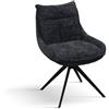 PAZZO DESIGN Sedia Biagio Nero set da 2 sedie con rivestimento in tessuto e gambe in metallo