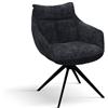 PAZZO DESIGN Sedia Gastone Nero set da 2 sedie con rivestimento in tessuto e gambe in metallo
