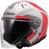 Ls2 Casco Moto Jet LS2 OF603 INFINITY 2 FOCUS Grigio Rosso