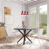 DEGHI Tavolo rotondo 120 cm con top antracite e gambe incrociate nero - Focal