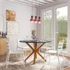 DEGHI Tavolo rotondo 120 cm con top antracite e gambe incrociate rovere chiaro - Focal