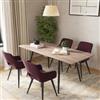DEGHI Tavolo allungabile 140-180x80 cm con top rovere fairy e gambe in metallo nero - Talismano