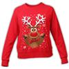 My Digital Print - Rudolph Love - Maglione Natalizio Unisex Bambino Bambina, Felpa Natalizia Idea Regalo Felpe di Natale per Famiglia, Pigiama Natalizio con Renna Merry Christmas (Rosso 5/6 Anni)