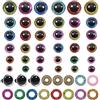 TOAOB THE ONE AND ONLY BABY TOAOB 120 Set Occhi di Sicurezza Colorati Glitterati Plastica 10mm a 20mm e Rotondi Rondelle per Pupazzi Creazione Bambole Fai da Te Crafts