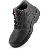 JOMIX Scarpe Antinfortunistiche Uomo Donna Unisex S1P SRC Scarpe da Lavoro Cantiere Magazzino Antiscivolo GU0461 (Nero Alto, 43)