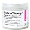 Carbon Theory Pads Detergente Viso Antibreakout con Tea Tree Oil & Acido Glicolico. Detergente viso pelle mista, grassa e acneica. Skincare esfoliante viso e astringente pori. 60 dischetti struccanti