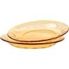BEVIEVER Set di piatti in vetro premium 23 cm, confezione da 2 piatti in vetro ambrato, piatti in vetro per cena, insalata, frutta, lavabili in lavastoviglie e adatti al microonde