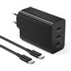 shefor Caricabatterie per Samsung USBc Caricatore rapido 3 porte USBC 65W,25W,USBA 15W， con cavo doppia C da 1.8 m EP-T6530 EP-T6530NBEGWW alimentatore PD 3.0