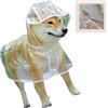 LiJuanWang Cappotto Impermeabile per Cani,Giacca antipioggia per cani in PVC trasparente,Giacca antipioggia per cani con cappuccio,Impermeabile Cappotto per Cani,posteriore: 36 cm