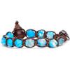 Tamashii bracciale 1 giro originale tibetano linea diamond cut realizzato con pietra naturale da 8 mm Agata Tibet Sky e cordoncino marrone.Unisex.Tg unica.BHS911-210