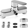 Ortviai Miscelatore Doccia Argenteo, Rubinetto Doccia con Cartuccia Ceramica, Miscelatore per Doccia Cromato con Bocca G ½, Miscelatore Monocomando a Parete