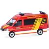 herpa Modellino MAN TGE bus con tetto alto Vigili del fuoco Goslar/Comando operativo (Bassa Sassonia/Goslar), miniatura in scala 1:87, da collezione, Made in Germany, modello in plastica