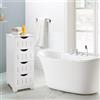 HUOLE Mobile da Bagno, Cassettiera, Armadio a Colonna a Terra Con 4 Cassetti, per Soggiorno, Sala da Pranzo, Cucina, Stile Moderno, 30 * 30 * 82 cm - Bianco