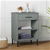 AUVYI Tavolo Consolle in Legno Massello di Pino 50x35x70 cm Grigio Cosolle Ingresso con Piedini in Metallo Tavolo Divano Arredo Ingresso Moderno Tavolo Soggiorno Moderno Decorativa Da Tavolo