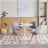 GrandCA HOME Set da Pranzo con Tavolo da Pranzo e 4 Sedie da Pranzo, Tavolo da Pranzo Rotondo Set 1 MDF Bianco + 4 Sedie da Pranzo Grigie, per Cucina Sala Riunioni