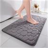 chakme - Tappeto da bagno in memory foam, assorbente per la doccia, zerbino decorativo, antiscivolo per il bagno e il soggiorno, 60 x 90 cm, grigio scuro