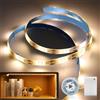 Auting Striscia LED Batteria 1m 30 LED Bianco Caldo | Illuminazione sottopensile per cucina mensole armadi e mobili con installazione semplice senza fili