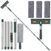 Esenlong 2 in 1 Lavavetri Telescopico Kit, 210 cm Lavavetri Professionale per Vetro, Spatole Lavavetri Kit, Barra di Pulizia Telescopica & Testa Pieghevole, Per La Pulizia Vetri Alti, Automobili e Case