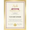 Giftgarden Cornice A4 Dorata, Portafoto in PVC con Design Semplice ed Elegante, Ottimo per Decorare Casa, Ufficio, 1 Pezzo