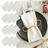LALAGO 12pcs Tovaglioli Stoffa 45x45cm, Tovaglioli di Stoffa con Frange, Tovaglioli di Lino Cotone Lavabili Riutilizzabili per Matrimoni, Hotel, Ristoranti, Eventi e Feste Bianco