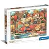 Clementoni- Puzzzle Good Times Harbor 1500pzs Does Not Apply Italia Collection Harbor-1500 Made in Italy, 1500 Pezzi, Puzzle paesaggi, Divertimento per Adulti, Multicolore, Medium, 31685